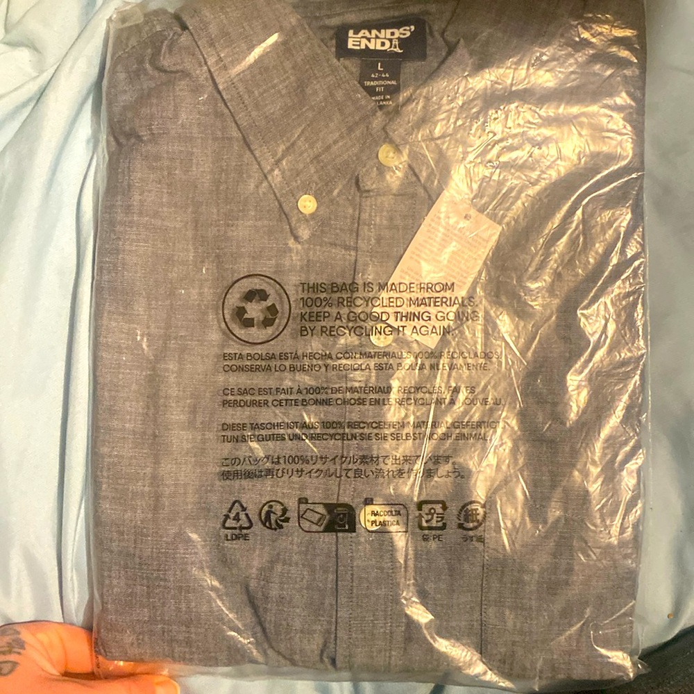 Grey lands end size L new with tags